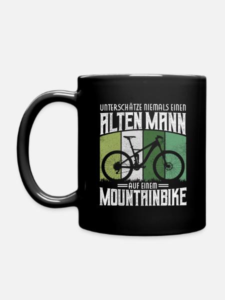 FULLY MTB HARDTAIL ALTER MANN MOUNTAINBIKE SPRUCH - Tasse einfarbig - Schwarz