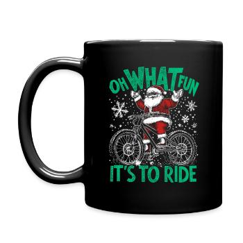 SANTA CLAUS HARDTAIL MOUNTAIN BIKE CHRISTMAS - Full Colour Mug - black - Left