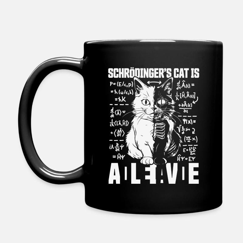 LE CHAT DE SCHRÖDINGER MORT ET VIF PHYSIQUE QUANTIQUE - Mug uni - noir