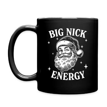 Großer Nick Energie - Tasse einfarbig - Schwarz - Links