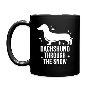 Dachshund Through The Snow - Full Colour Mug - black - Left