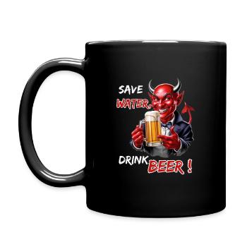 Économisez de l’eau, buvez de la bière - Funny Party Devil - Mug uni - noir - Gauche
