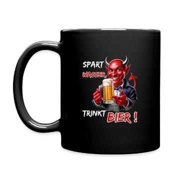Économisez de l’eau, buvez de la bière !-Funny Party Devil - Mug uni - noir - Gauche