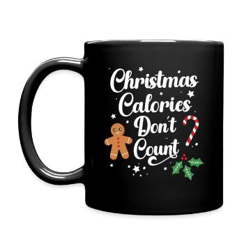 Christmas Calories Don't Count - Full Colour Mug - black - Left