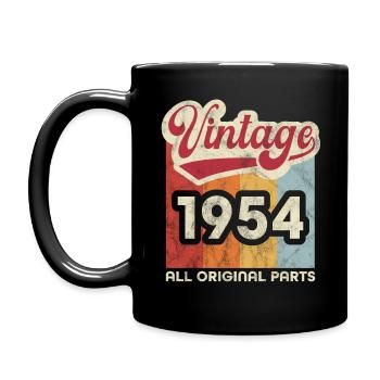 Jahrgang 1954 - Tasse einfarbig - Schwarz - Links