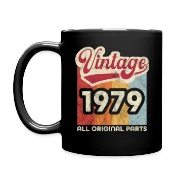 Jahrgang 1979 - Tasse einfarbig - Schwarz - Links