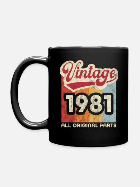 Jahrgang 1981 - Tasse einfarbig - Schwarz