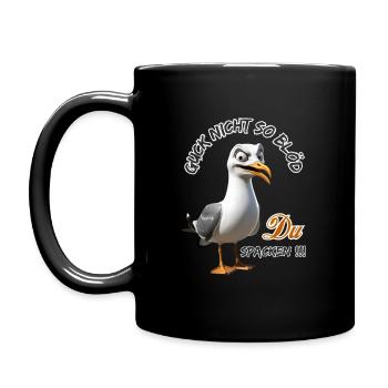 Don't look so stupid You Spacken Funny Seagull - Full Colour Mug - black - Left