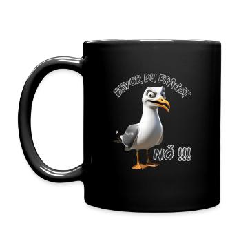 Funny saying with seagull Before you ask Nope !! - Full Colour Mug - black - Left
