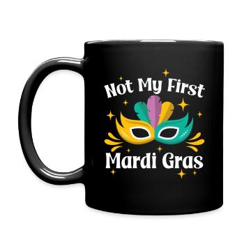 Nicht mein erster Mardi Gras - Tasse einfarbig - Schwarz - Links