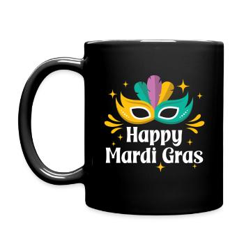 Frohen Mardi Gras - Tasse einfarbig - Schwarz - Links
