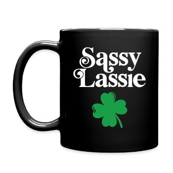 Sassy Lassie - Full Colour Mug - black - Left