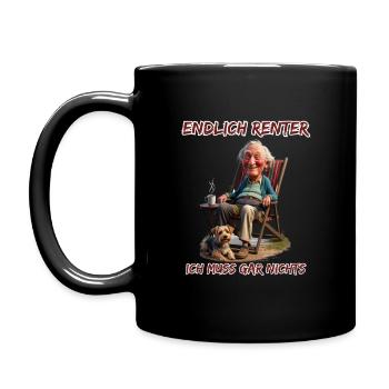 Finally a pensioner-I don't have to do anything - Full Colour Mug - black - Left