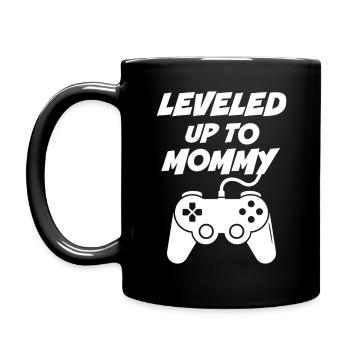 Leveled up to Mommy - Full Colour Mug - black - Left