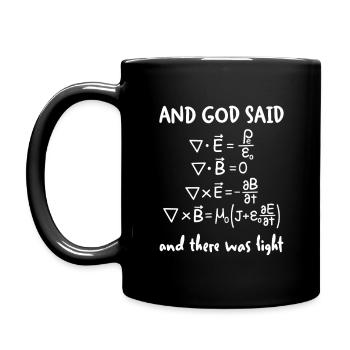 And God spoke, and there was light. - Full Colour Mug - black - Left