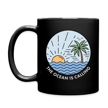 Der Ozean ruft - Tasse einfarbig - Schwarz - Links