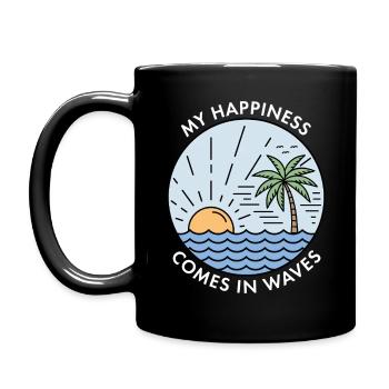 Mon bonheur vient par vagues - Mug uni - noir - Gauche