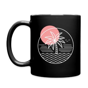 Palm Tree Circle - Full Colour Mug - black - Left