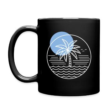 Palm Tree Circle - Full Colour Mug - black - Left