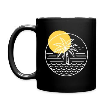 Palm Tree Circle - Full Colour Mug - black - Left