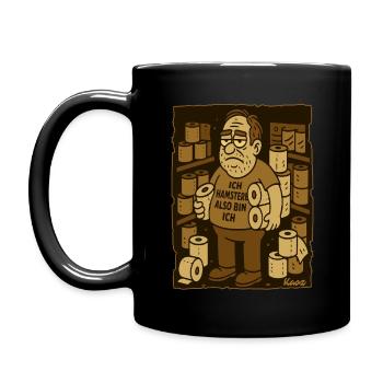 Je thésaurise, donc je suis – homme de papier toilette - Mug uni - noir - Gauche
