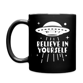 Croyez en vous OVNI - Mug uni - noir - Gauche