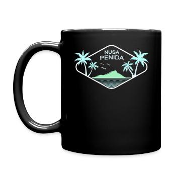 Nusa Penida Palm Trees Island Beach Ubud Bali Souvenir - Full Colour Mug - black - Left