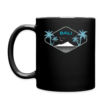 Bali Ubud Palm Trees Island Sandy Beach Yoga Nusa Penida - Full Colour Mug - black - Left