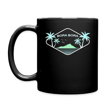 Bora Bora Palm Trees Sea Island Dream Beach Souvenir - Full Colour Mug - black - Left