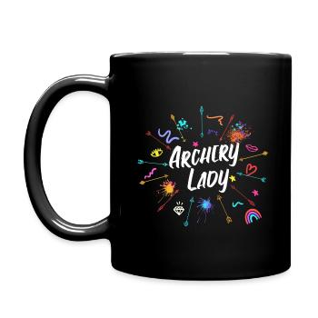 Bogenschützin - Geschenk Bogenschießen Frau - Tasse einfarbig - Schwarz - Links
