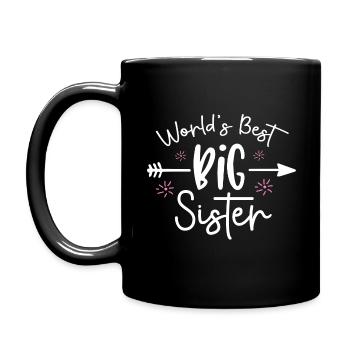Sister - World's best big sister, arrow - Full Colour Mug - black - Left