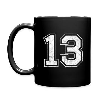 Number 13 - Full Colour Mug - black - Left