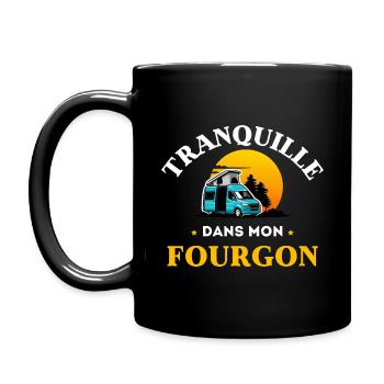 Tranquille dans mon Fourgon Humour Campeur - Mug uni - noir - Gauche