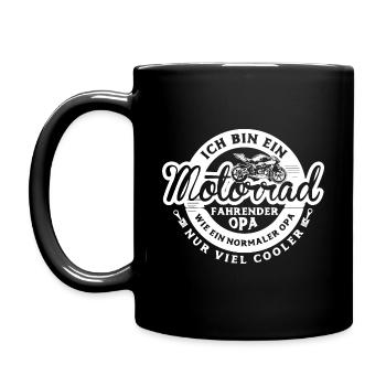 Motorrad Tshirt Opa Geschenk Fahrender Biker Opa - Tasse einfarbig - Schwarz - Links