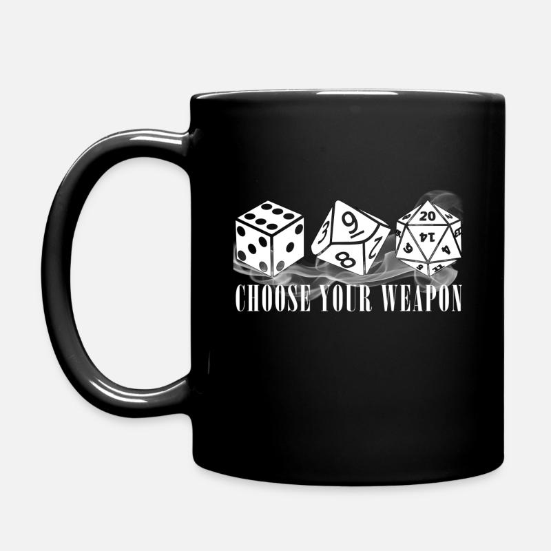 Choose your weapon dice roll game - Full Colour Mug - black