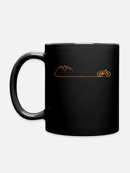 Mountain Bike Bicycle Mountainbiker montagnes en plein air - Mug uni - noir