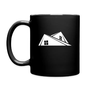 Haus Dach - Tasse einfarbig - Schwarz - Links