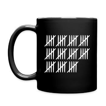 55. Geburtstag Strichliste 55 Jahre alt - Tasse einfarbig - Schwarz - Links