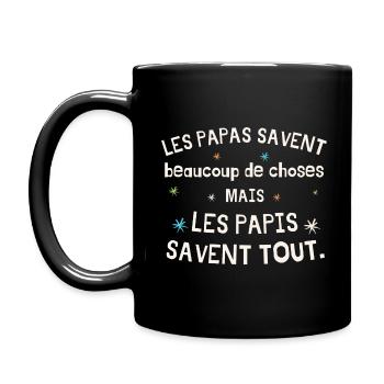 T-shirt Cadeau Papi Rigolo Les Papys savent tout - Mug uni - noir - Gauche