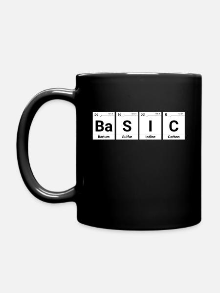 Basic Periodensystem Elemente - Tasse einfarbig - Schwarz