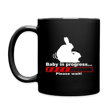 Baby in progress please wait - Mug uni - noir - Gauche