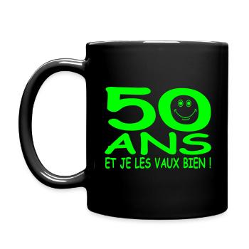 50 ans / anniversaire 50 ans / t-shirt 50 ans - Mug uni - noir - Gauche
