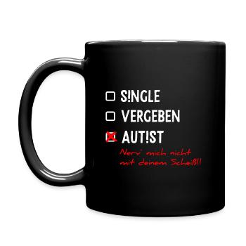 Single Vergeben Autist Asperger Syndrom Geschenk - Tasse einfarbig - Schwarz - Links