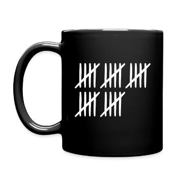 25th birthday tally sheet 25 years old - Full Colour Mug - black - Left