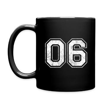 Anzahl 06 - Tasse einfarbig - Schwarz - Links