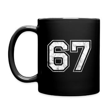 Anzahl 67 - Tasse einfarbig - Schwarz - Links