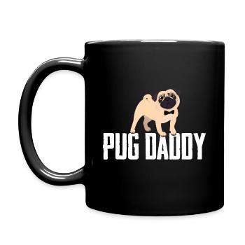 Pug Daddy Gift - Tasse einfarbig - Schwarz - Links