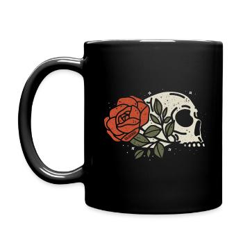 Red rose - Full Colour Mug - black - Left