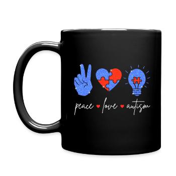 Peace Love Autisme I - Mug uni - noir - Gauche