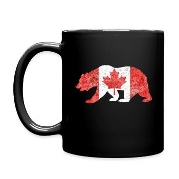 Souvenir du Canada - Drapeau du Canada dans les contours de l’ours - Mug uni - noir - Gauche